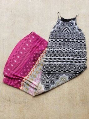 Old Navy Boho Black and Pink Maxi Dress.